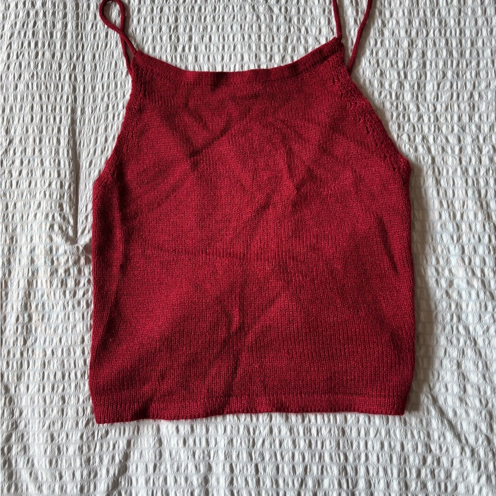 SHEIN Red Knit Camisole Top